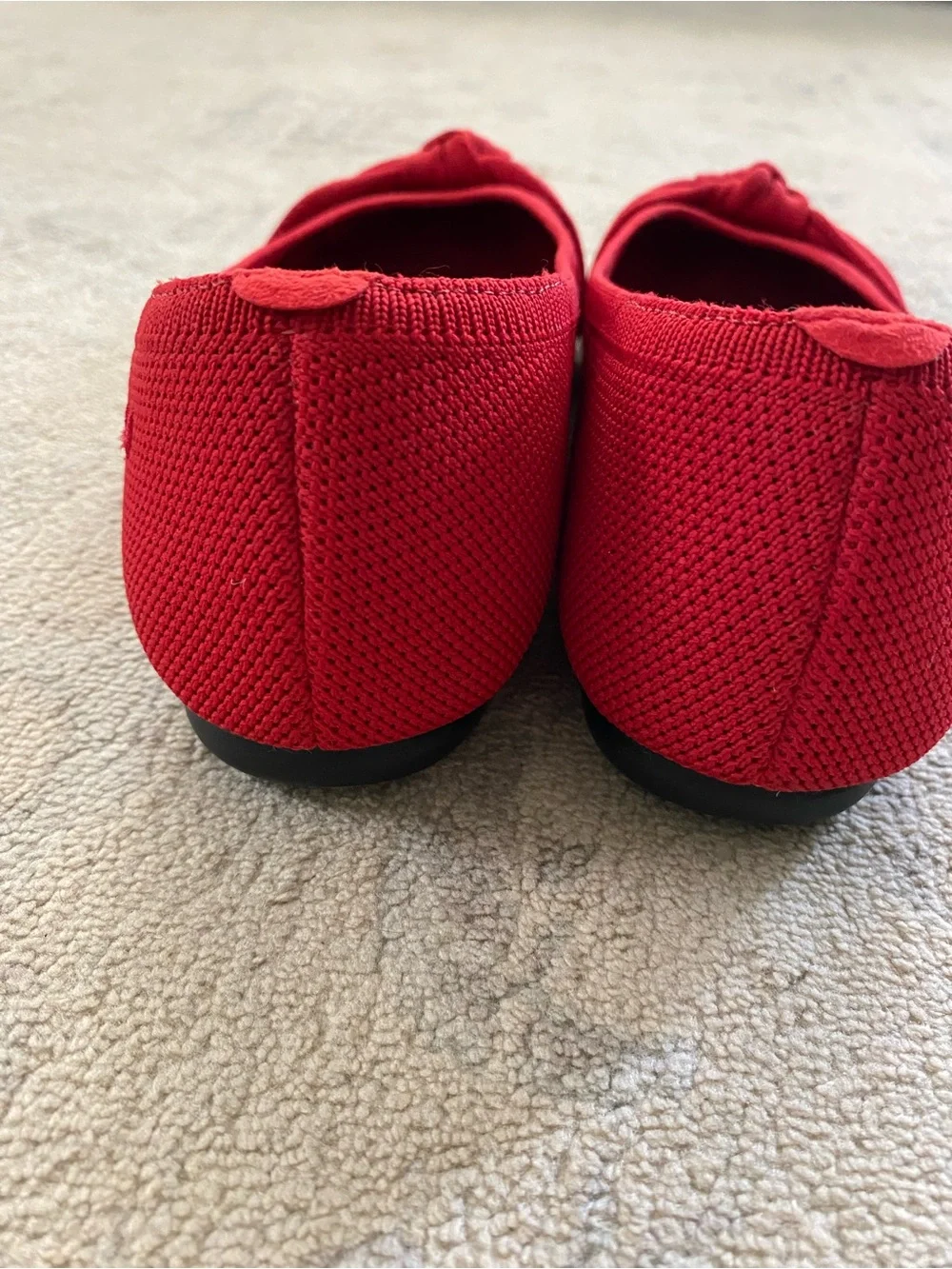 Vivaia Bibi Knotted Flats 38 Red Almond Toe Washable